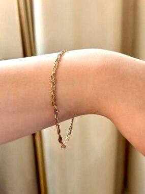 Vintage 14K Gold Thin Chain Bracelet